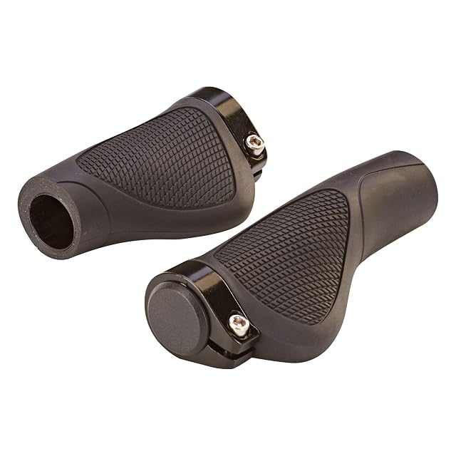 Prophete ergonomische Fahrradgriffe in Schwarz mit sichtbarer Alu-Schelle