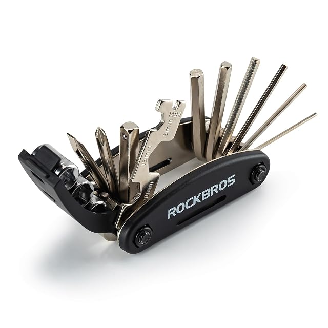 ROCKBROS 16-in-1 Klapp-Multitool fürs Fahrrad mit aufgefächerten Bits