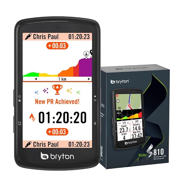 Bryton Rider S810 Fahrradcomputer mit großem 3,5-Zoll-Farbtouchscreen