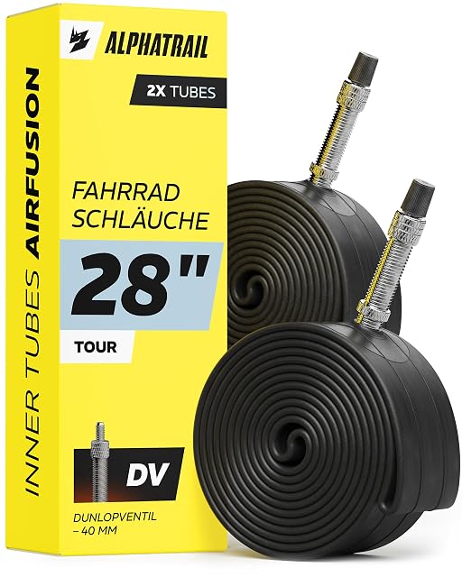 Alphatrail Fahrradschläuche mit Blitzventil in ihrer Verpackung
