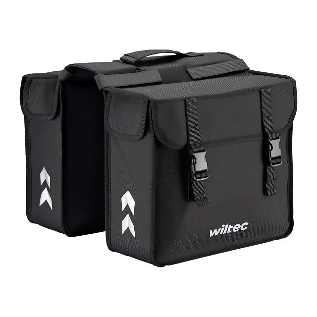 Wiltec Doppelpacktasche über einem Hinterträger hängend